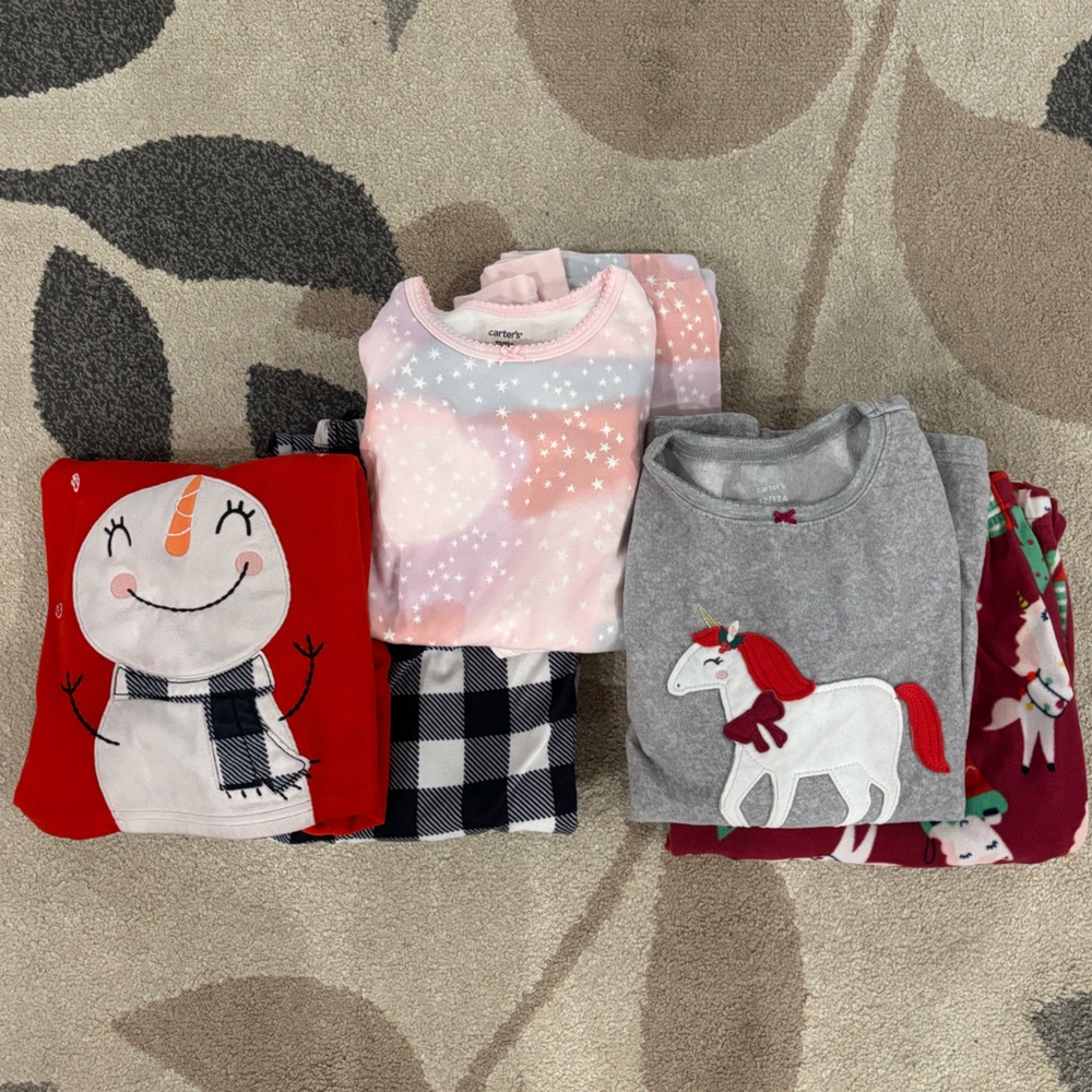 Carter’s Girl’s (Fleece) Pajama Set Bundle, size 12